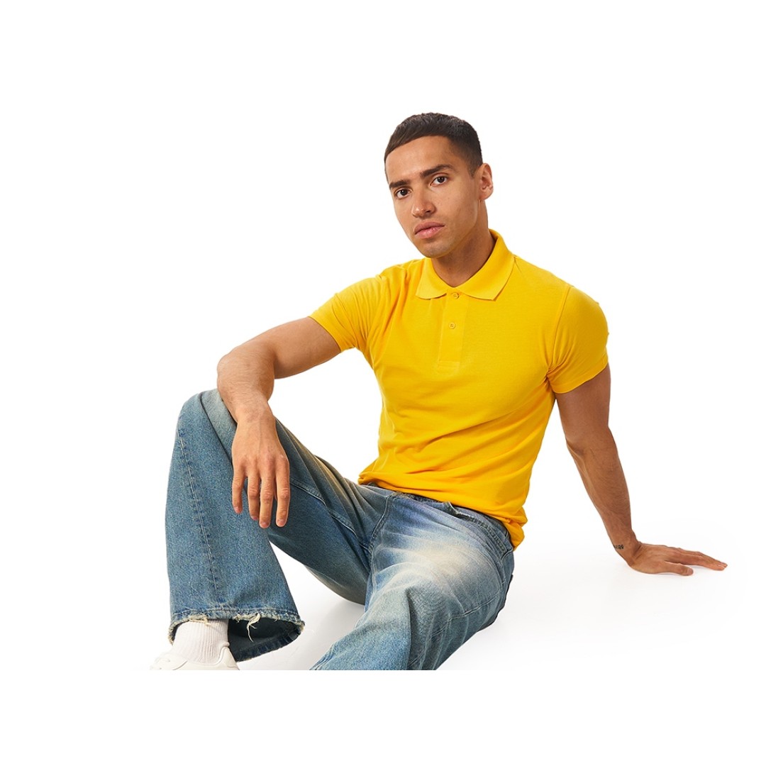 Рубашка поло "First" мужская, золотисто-желтый