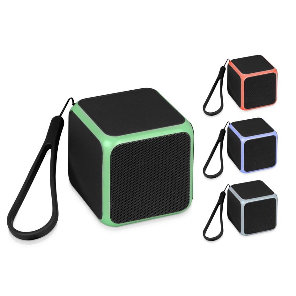 Портативная колонка «Cube» с подсветкой, черный