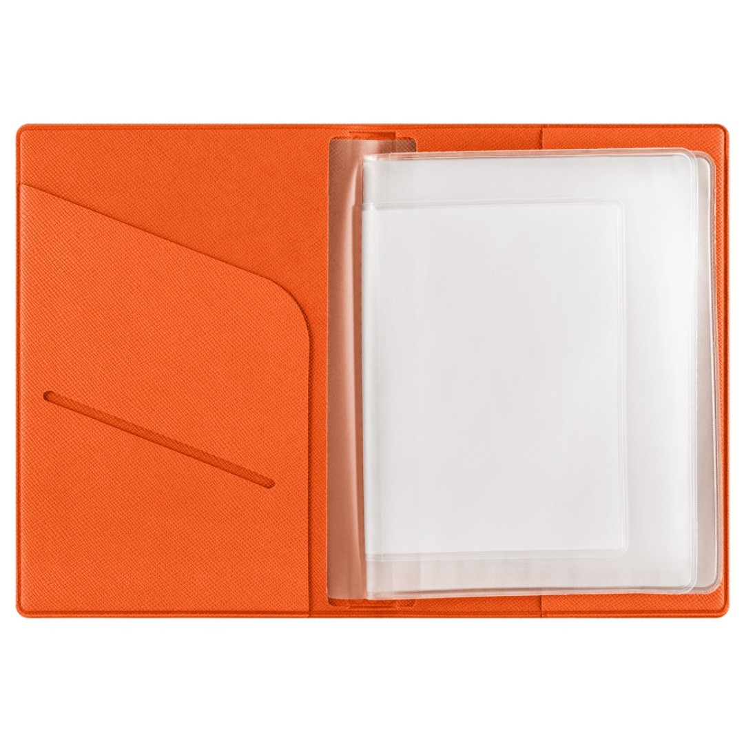 Классическая обложка для автодокументов "Favor", оранжевая