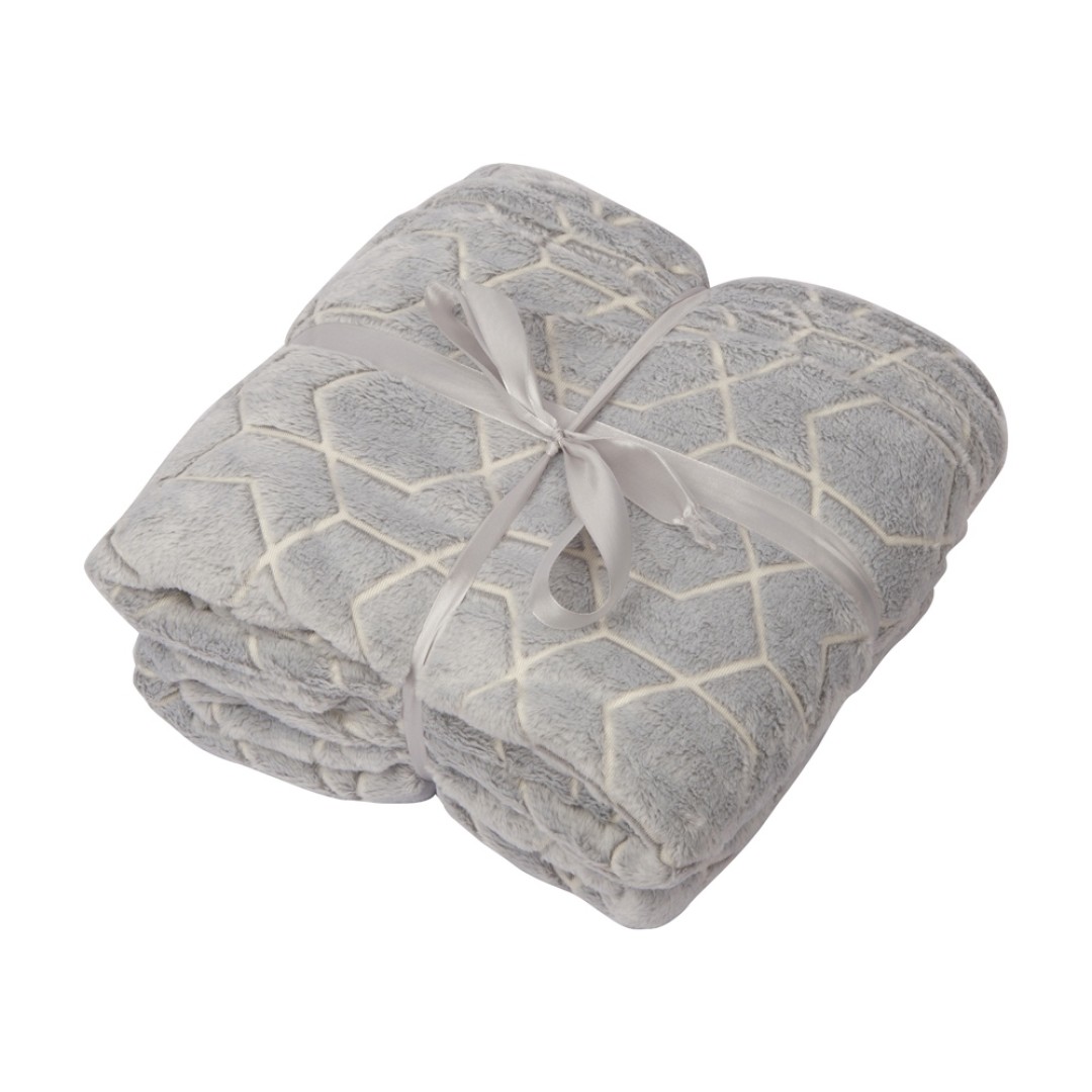 Светящийся в темноте плед Lattice серый (Р)