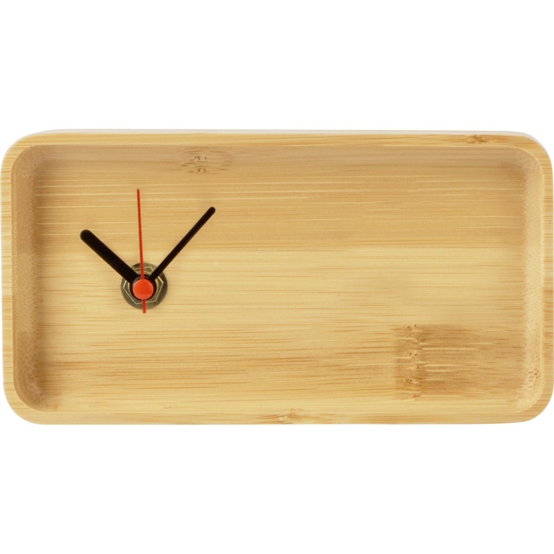 Прямоугольные настольные часы из бамбука "Squarium"