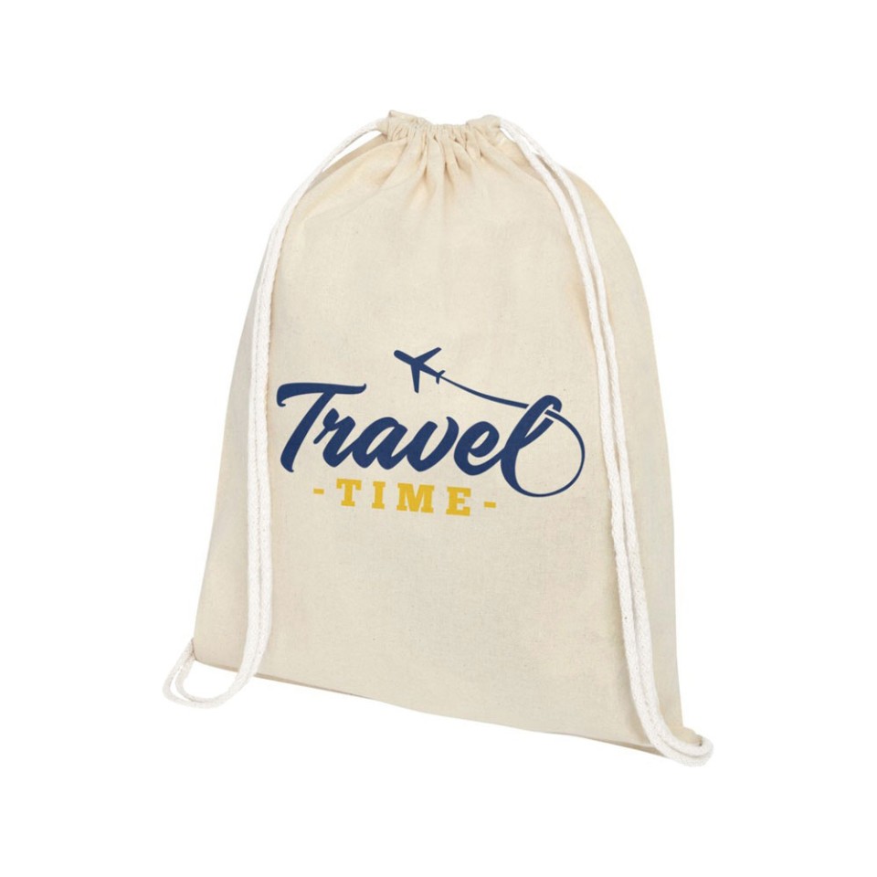 Рюкзак со шнурком Tenes из хлопка плотностью 140 г/м2, natural