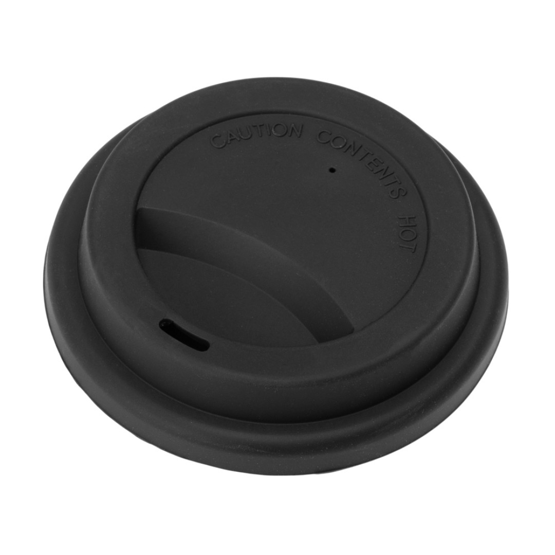 Стакан с силиконовой крышкой "Cafe", черный