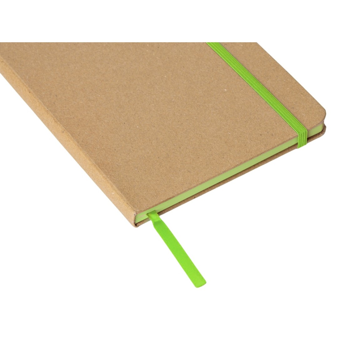 Блокнот A5 "Sevilia Color", твердая обложка из крафта, 80 листов, цветной срез и форзац, натуральный/зеленое яблоко
