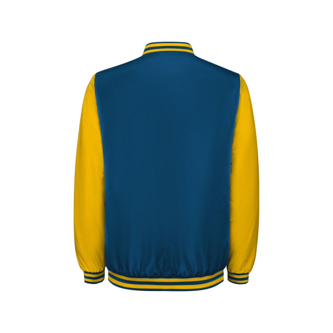 Бомбер утепленный «California» унисекс, кобальтовый/золотисто-желтый