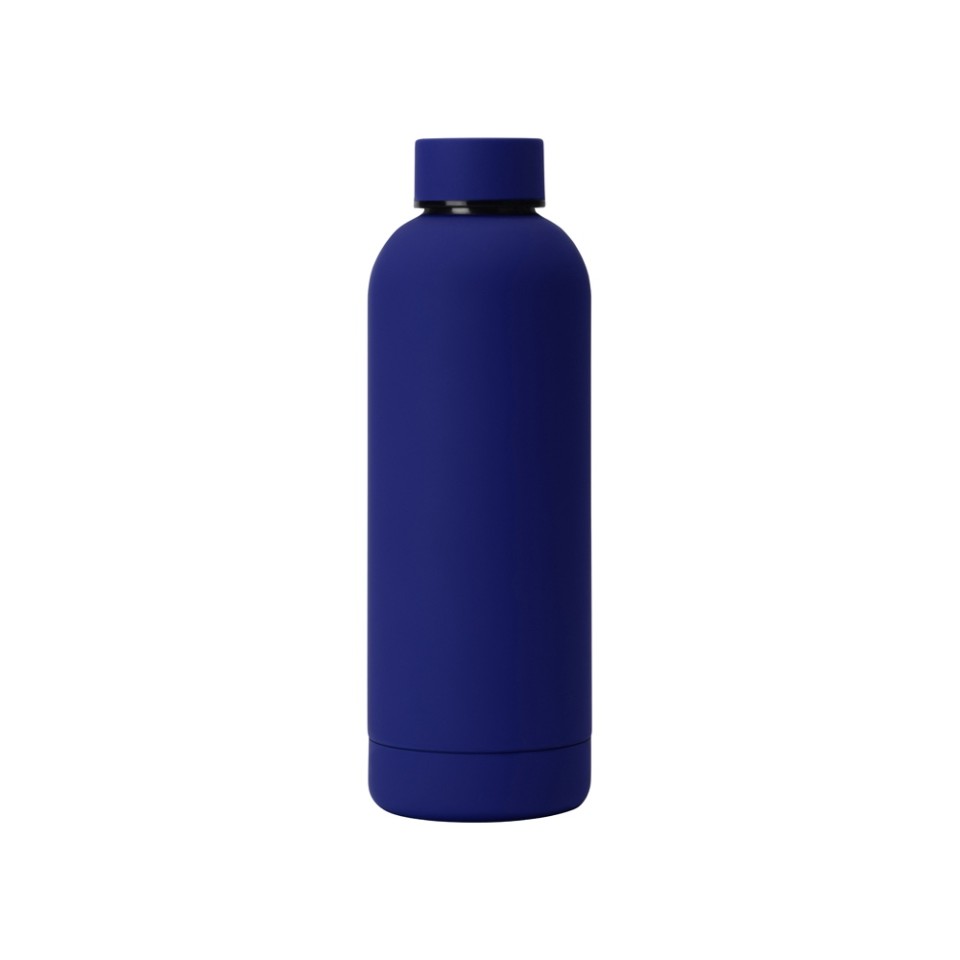 Вакуумная термобутылка "Cask" Waterline, soft touch, 500 мл, синий