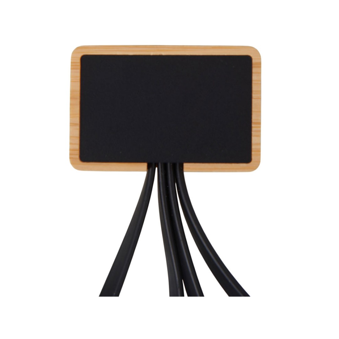 Кабель 3-в-1 с подсветкой лого «Reedia S6», бамбук, черный