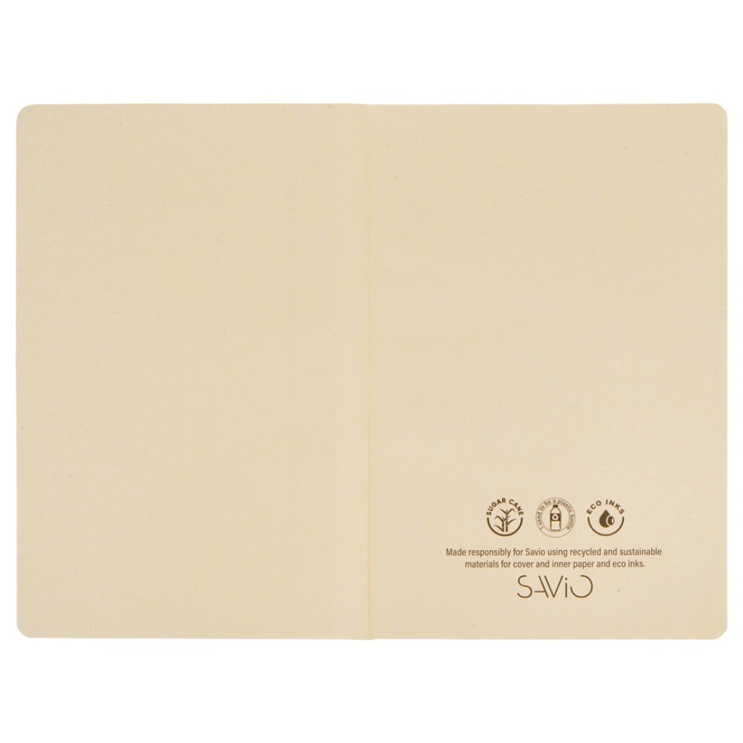 Блокнот А5 из переработанного тростника и RPET "Adiantum", 80 листов, гибкая обложка, зеленое яблоко