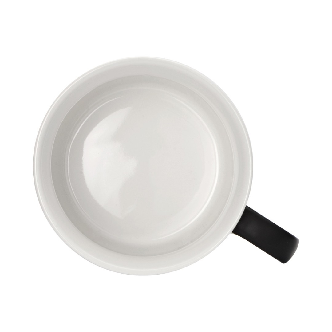 Матовая кружка Nancy 360 мл цветная снаружи, белая внутри, черный