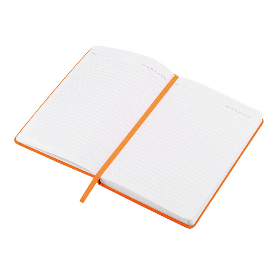 Бизнес-блокнот C2 софт-тач, твердая обложка, 128 листов, оранжевый