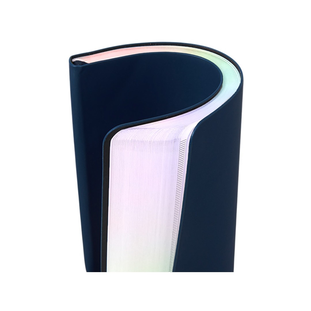 Блокнот А5 в гибкой обложке "Fellini" с голографическим срезом, темно-синий