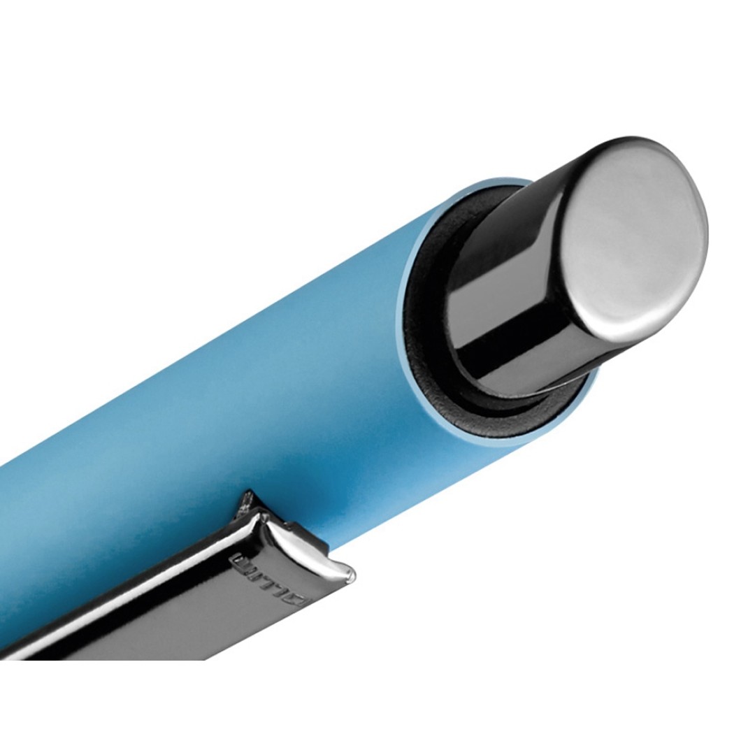 Металлическая шариковая ручка soft touch "Ellipse gum", голубой