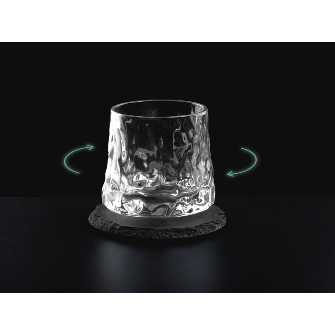 Вращающийся бокал для виски на сланцевом костере "Bromo"