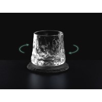 Вращающийся бокал для виски на сланцевом костере "Bromo"