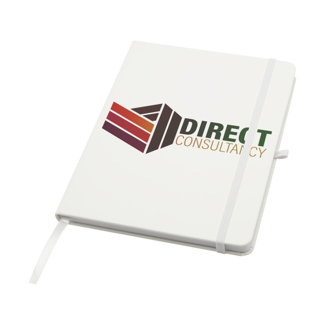 Teak блокнот А5 из переработан. материала в твердой обложке с линован. страницами - Белый