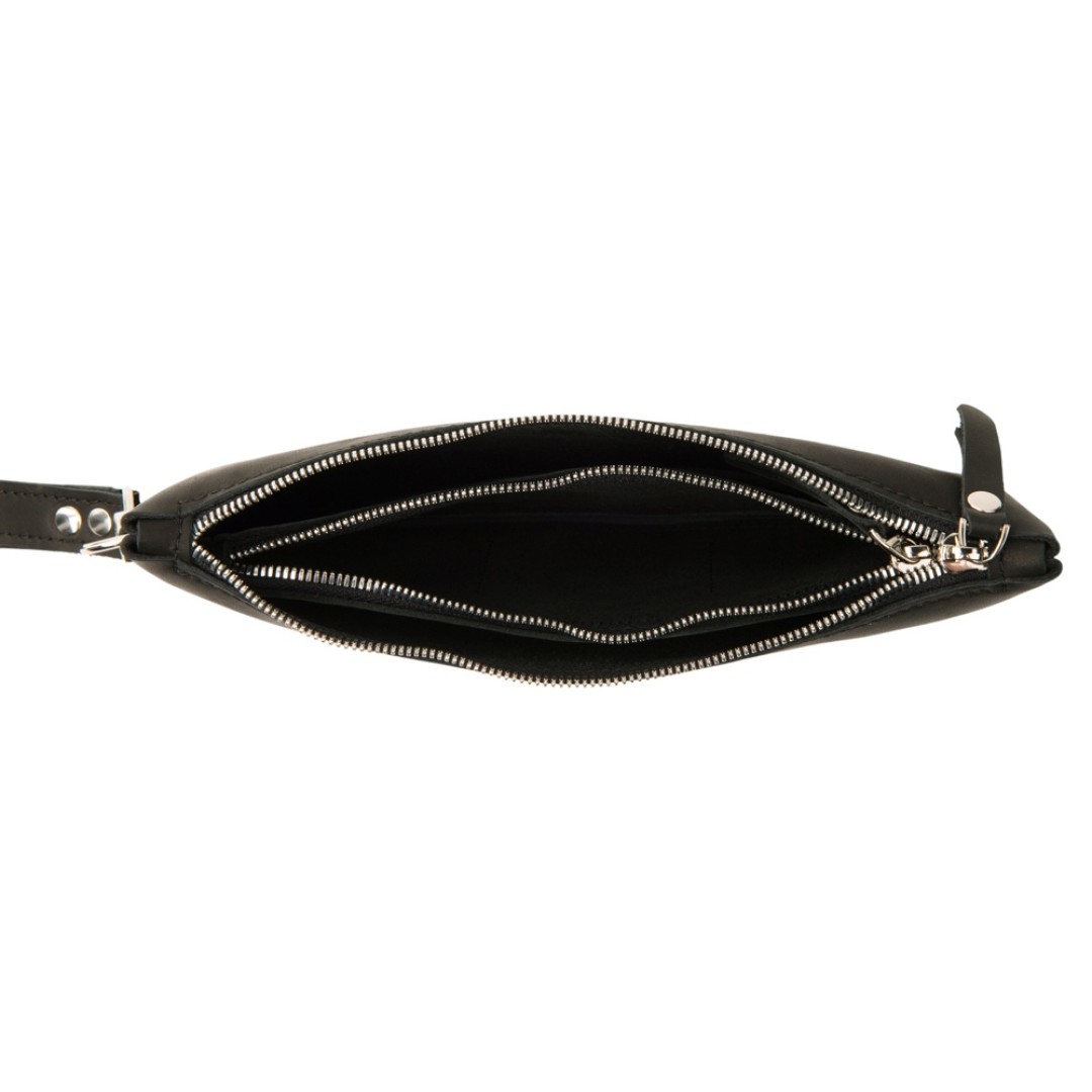 Барсетка кожаная, черный