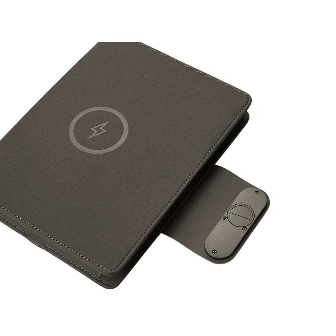 Подарочный набор металлическая ручка и блокнот А5 "Twilight"  со светящимся логотипом и пауэрбэнком