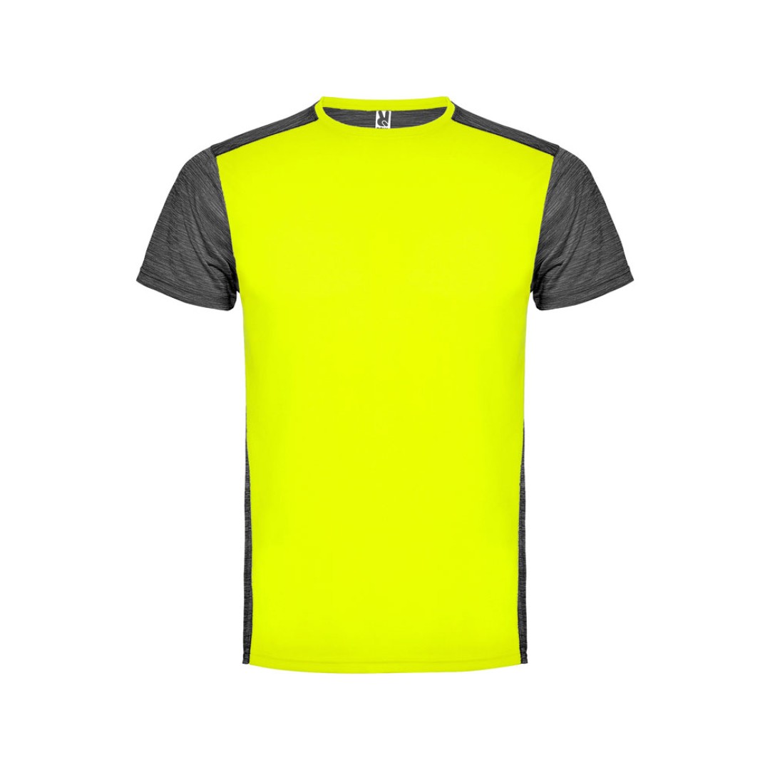 Спортивная футболка "Zolder" мужская, неоновый желтый/черный меланж