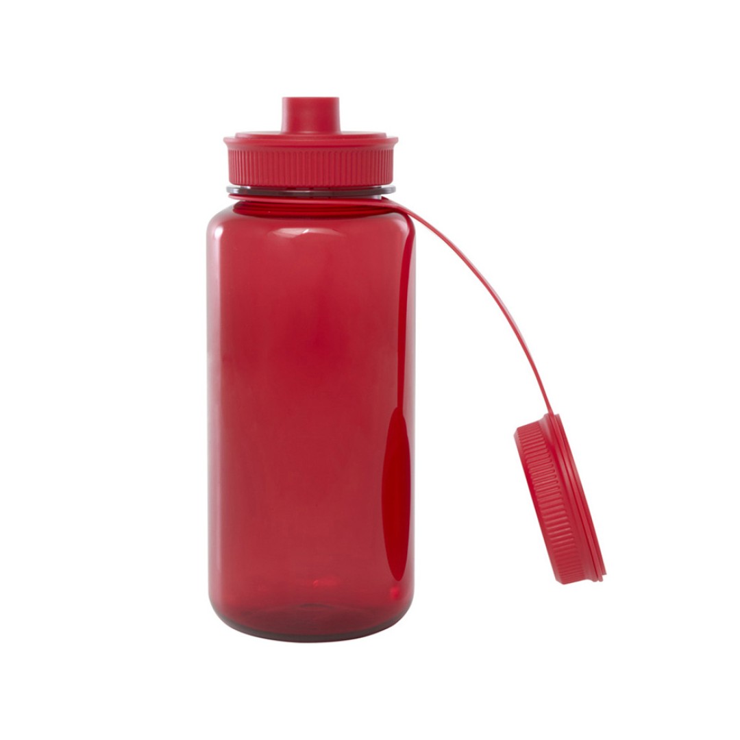 Спортивная бутылка Ryder из переработанного ПЭТ-пластика объемом 900 мл с многофункциональной крышкой, сертифицированная RCS - Красный