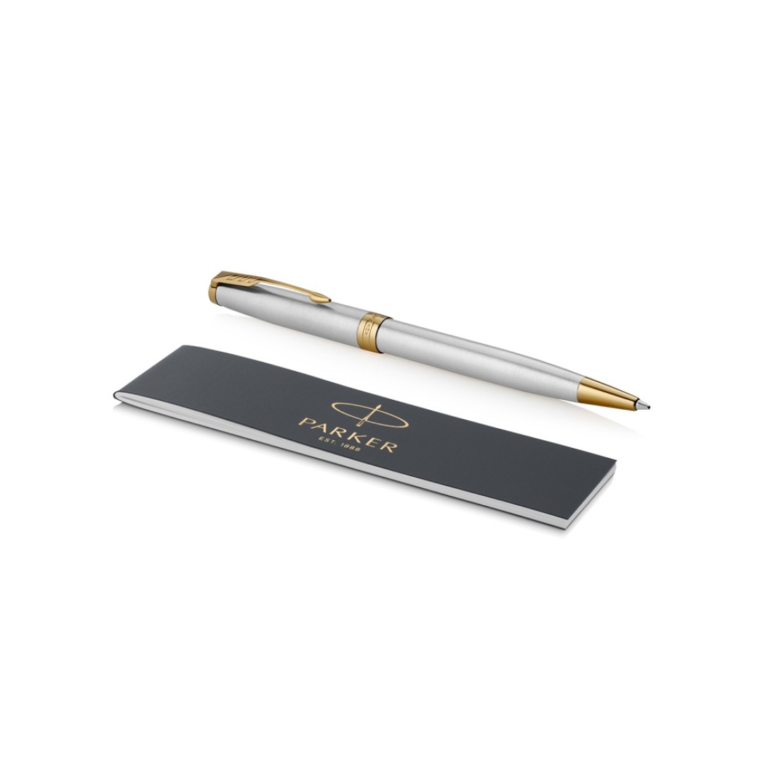 Ручка шариковая «Parker Sonnet Core Stainless Steel GT», серебристый/золотистый