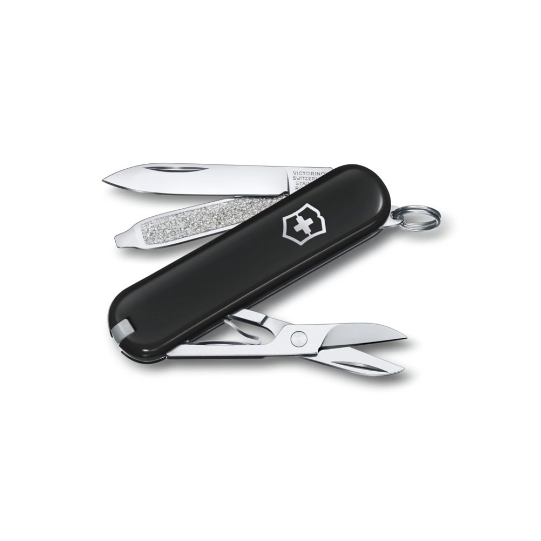 Нож-брелок VICTORINOX Classic SD Colors "Dark Illusion", 58 мм, 7 функций, чёрный