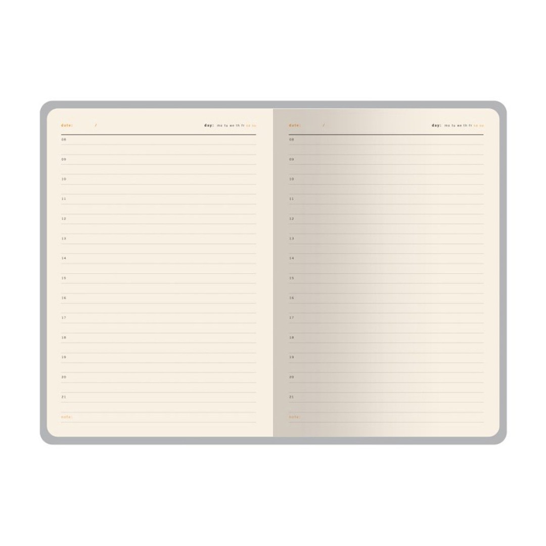 Ежедневник недатированный А5 "Boston", черный (оранжевый обрез)