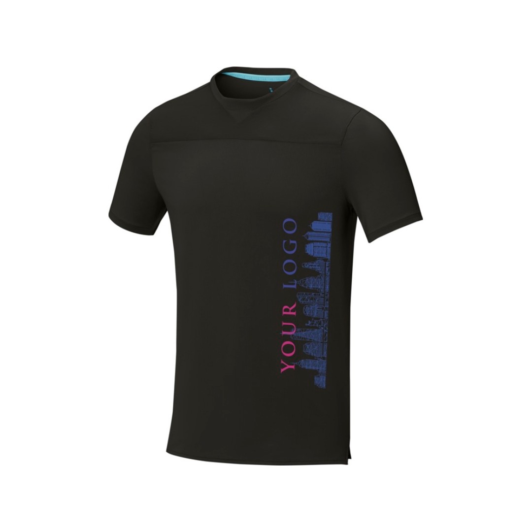 Borax Мужская футболка с короткими рукавами из переработанного полиэстера, сертифицированного согласно GRS - сплошной черный