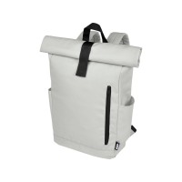 Рюкзак Byron 15,6" объемом 18 л со скручиваемым верхом, изготовленный из переработанного ПЭТ по стандарту GRS, светло-серый