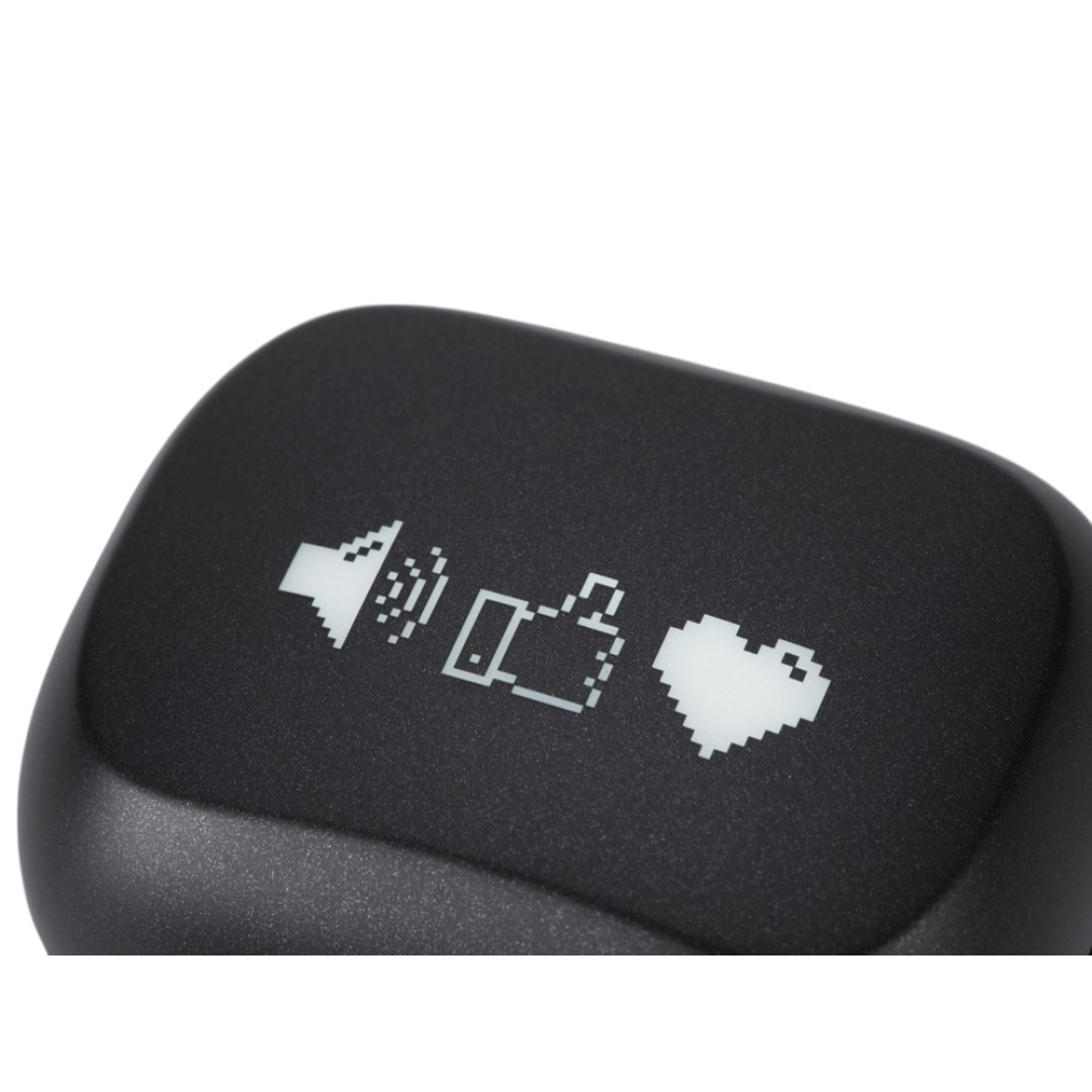 Беспроводные наушники с шумоподавлением c подсветкой лого «Lites», черные (гравировка)