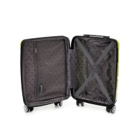 Чемодан TORBER В Отпуск, салатовый, полипропилен, 33 х 22 х 53 см, 35 л