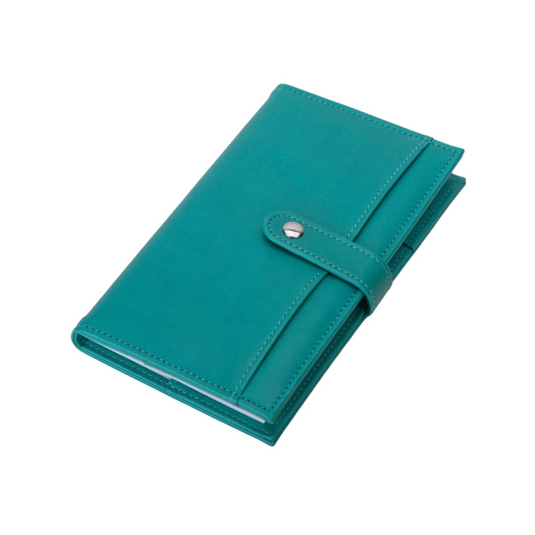 Блокнот-кошелек с сменным блоком А6 "Wall Street", 64 листа, бирюзовый