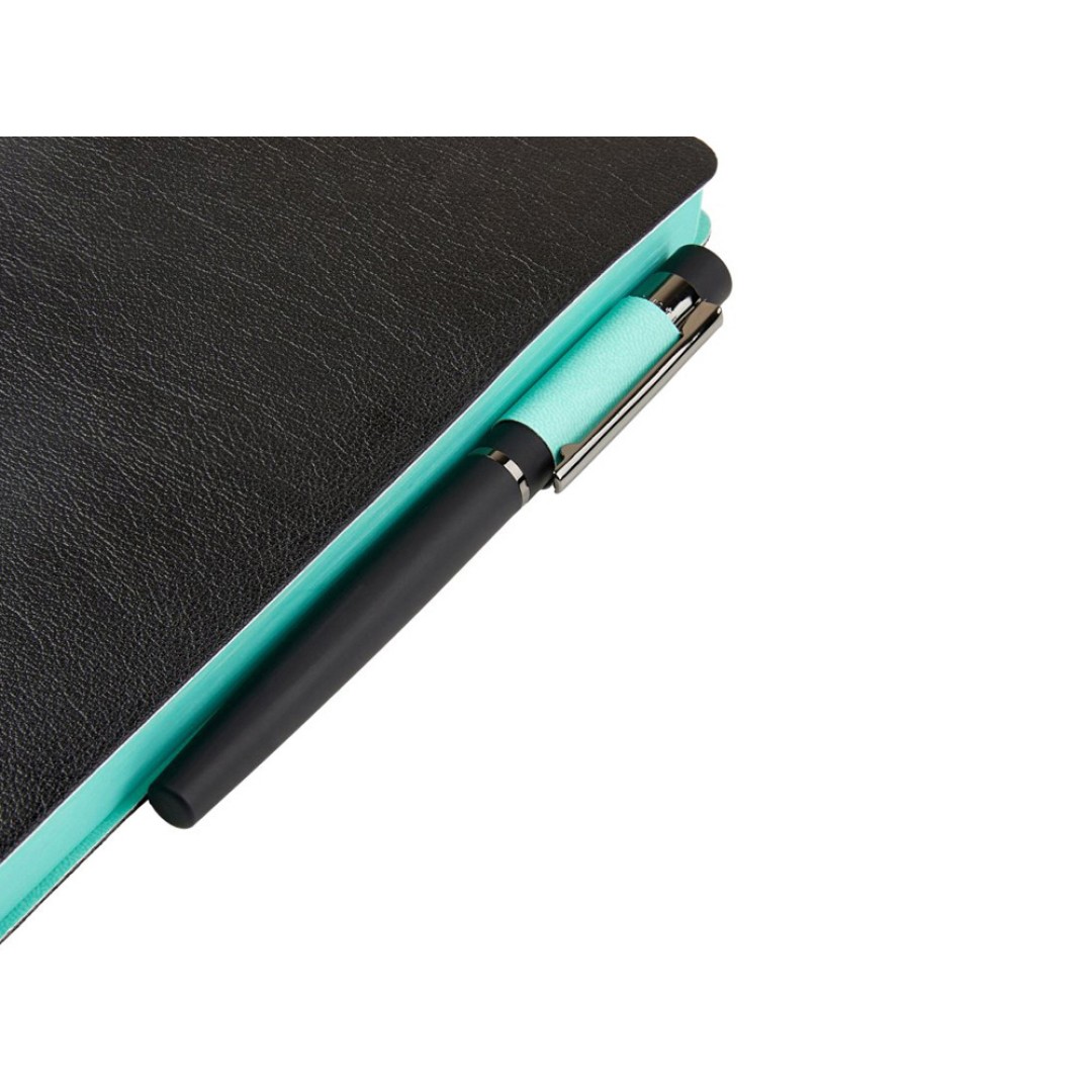 Ежедневник недатированный А5 "Boston", черный (бирюзовый обрез)