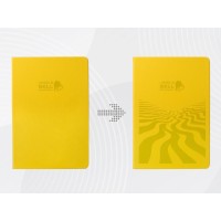 Бизнес-блокнот А5 «C2» soft-touch, желтый, с УФ печатью