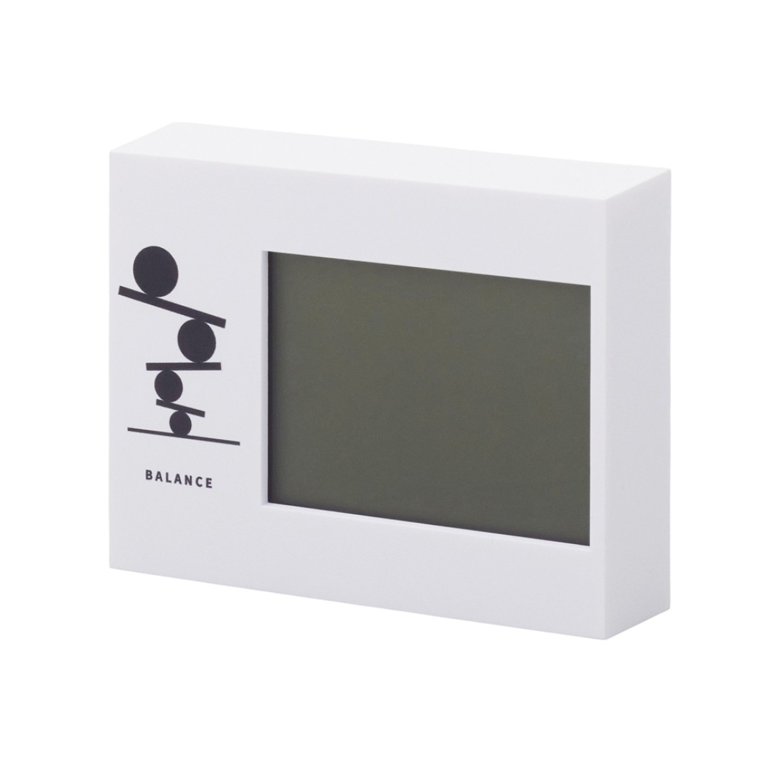 Настольные электронные мультифункциональные часы "Rotatio" с подсветкой, белый (уф печать)