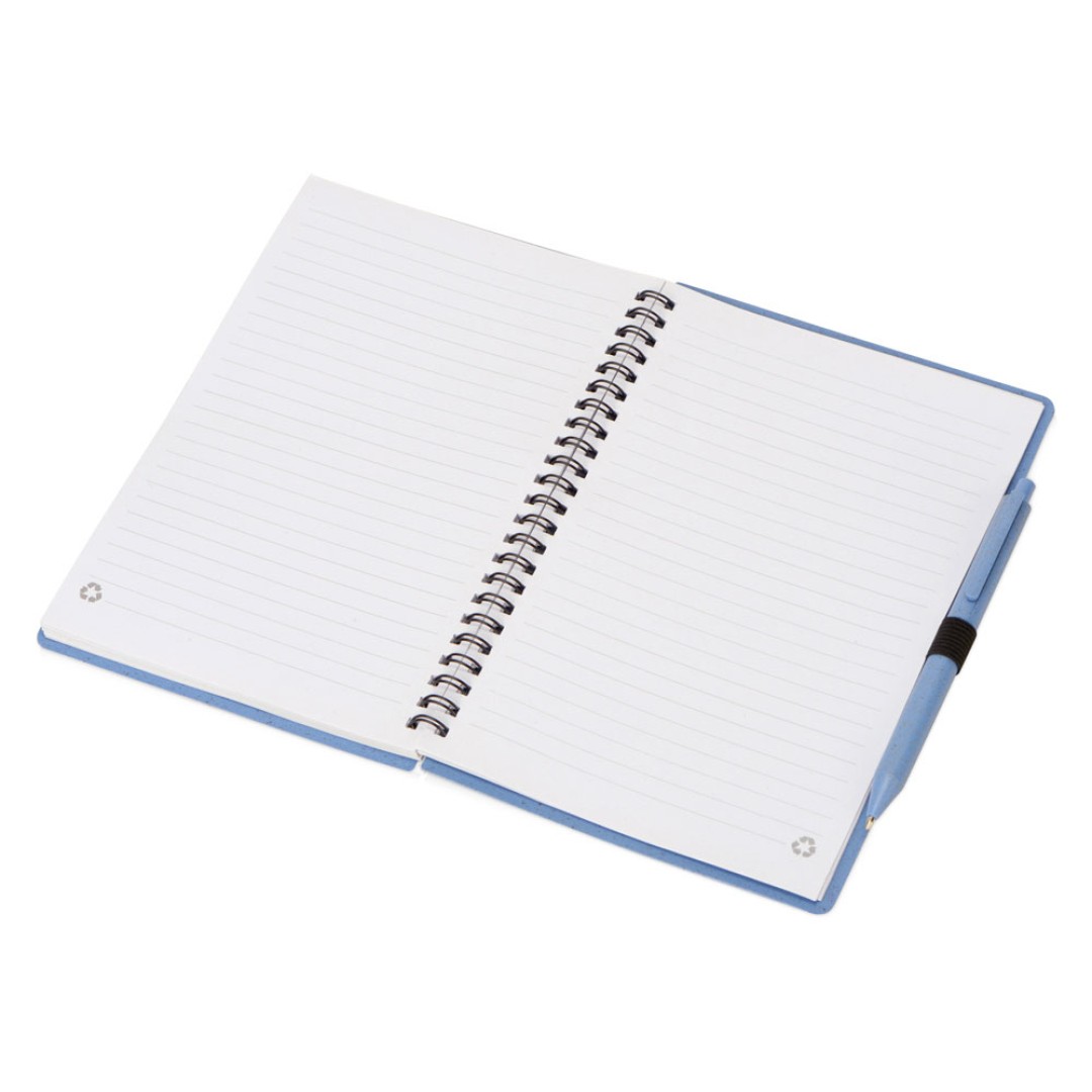 Блокнот А5 «Toledo M», синий + ручка шариковая «Pianta» из пшеничной соломы, синий