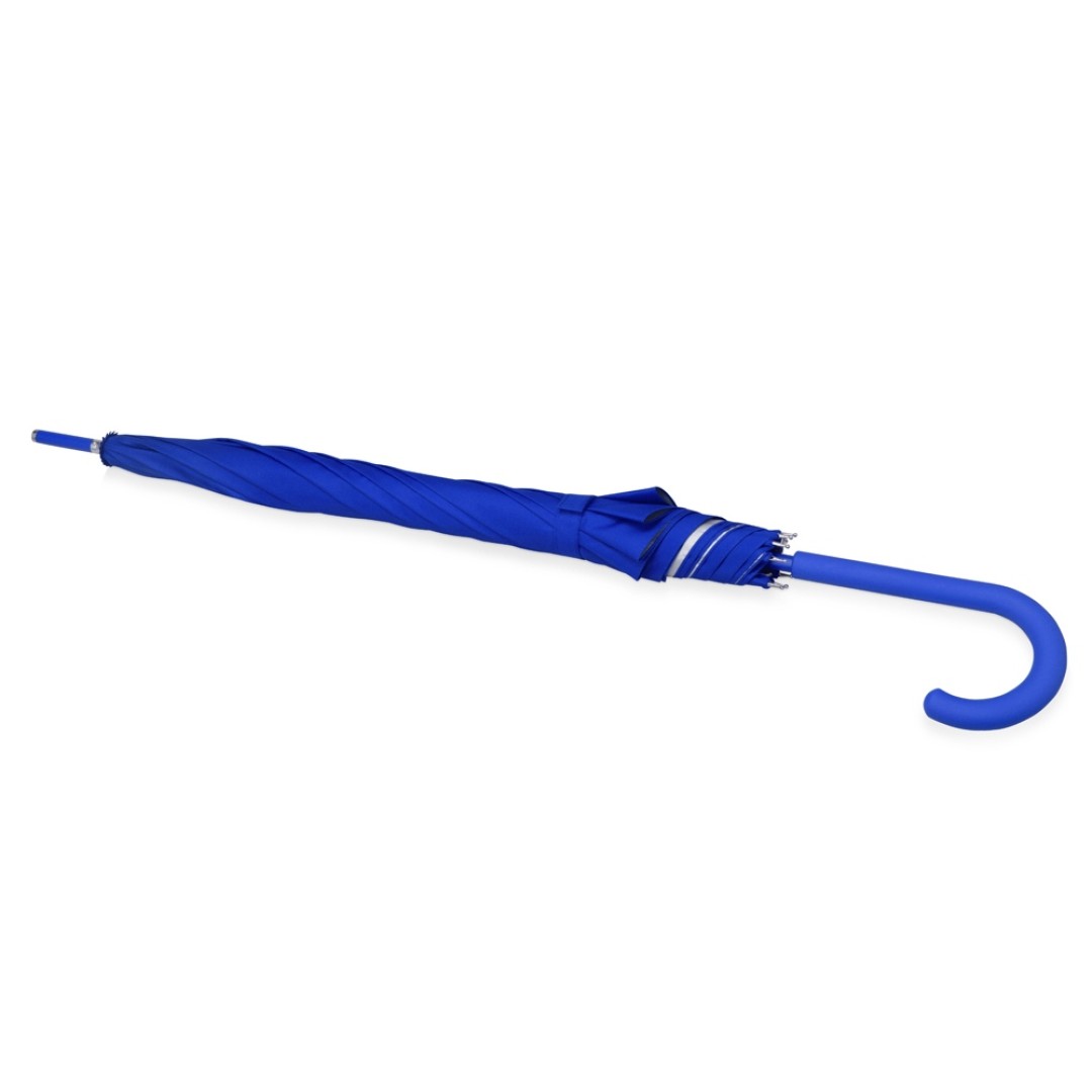 Зонт-трость "Silver Color" полуавтомат, синий/серебристый