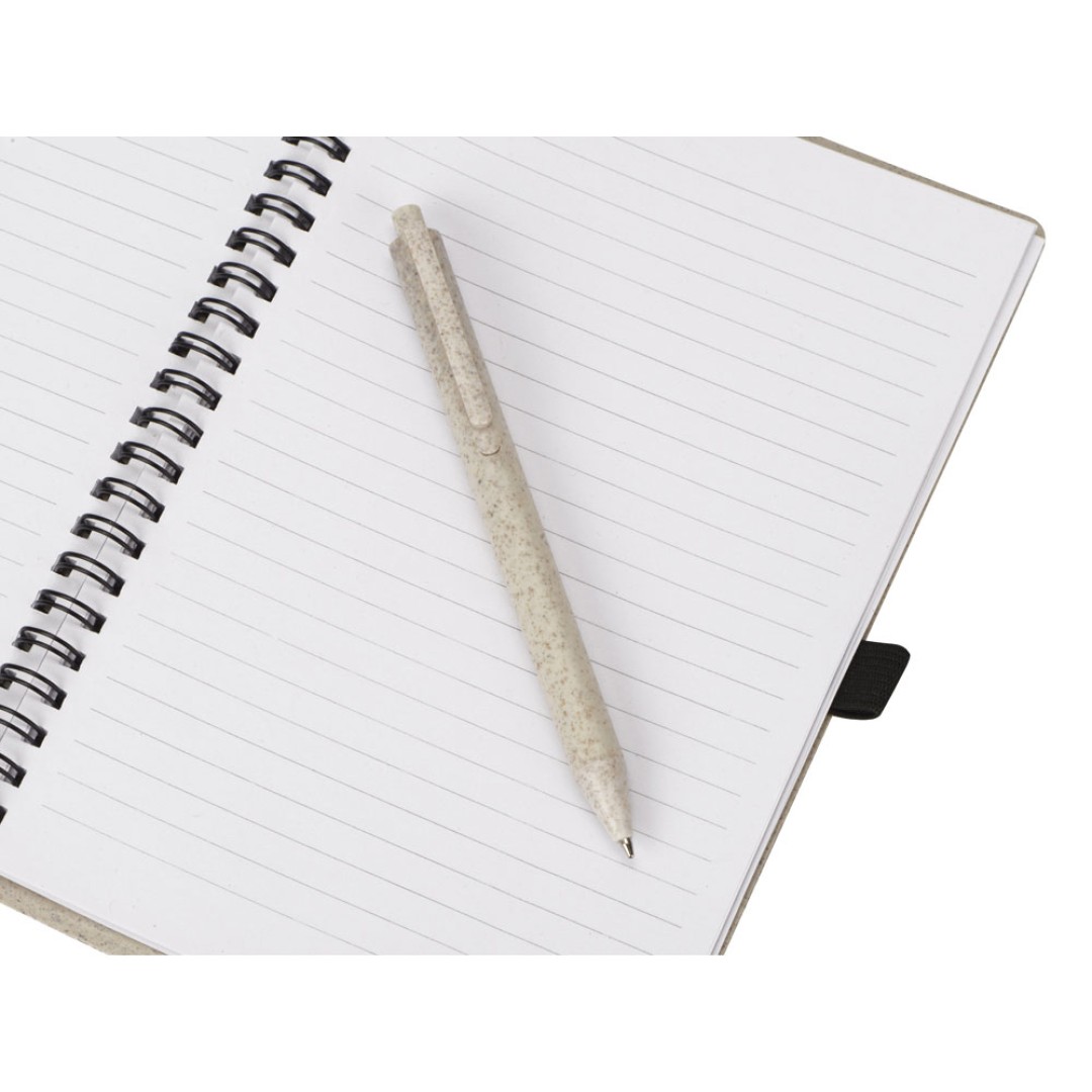 Блокнот А5 «Toledo M», бежевый + ручка шариковая «Pianta» из пшеничной соломы, бежевый