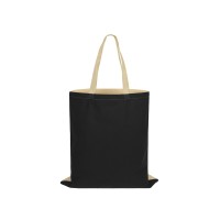 Сумка для шопинга Twin двухцветная из хлопка, 180 г/м2, черный/натуальный