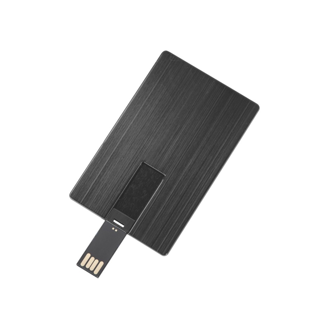 Флеш-карта USB 2.0 16 Gb в виде металлической карты "Card Metal", темно-серый