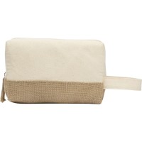 Косметичка "Jute" с ручкой из хлопка и джута, натуральный