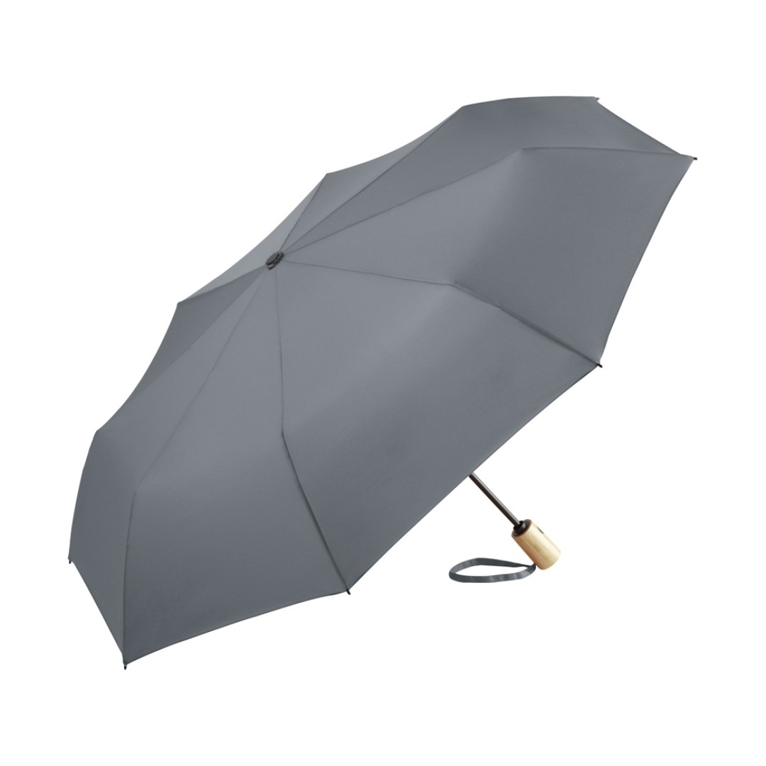 Зонт складной 5429 koBrella из бамбука, полуавтомат, серый