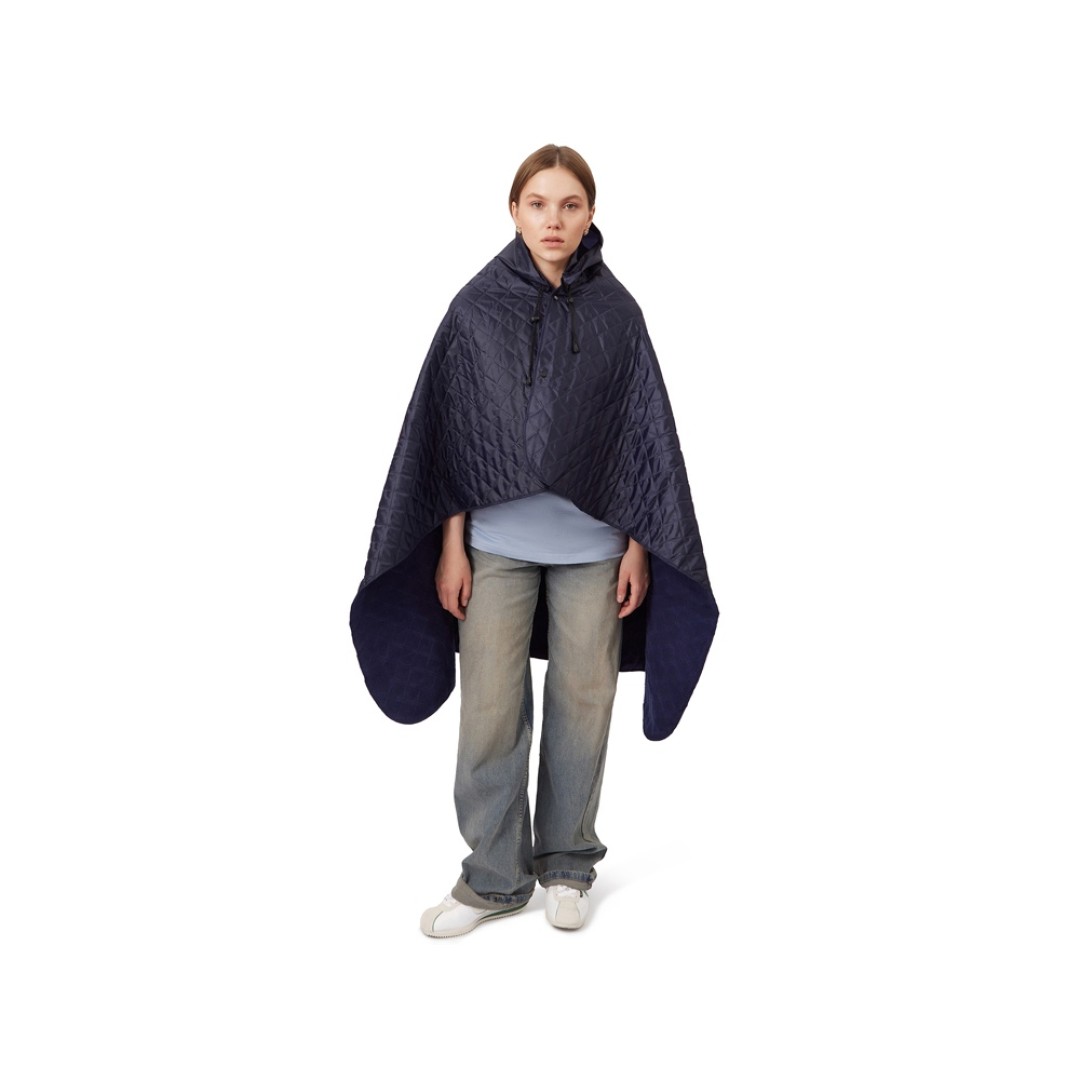Пончо Cappy с капюшоном на липучке в мешке, темно-синий