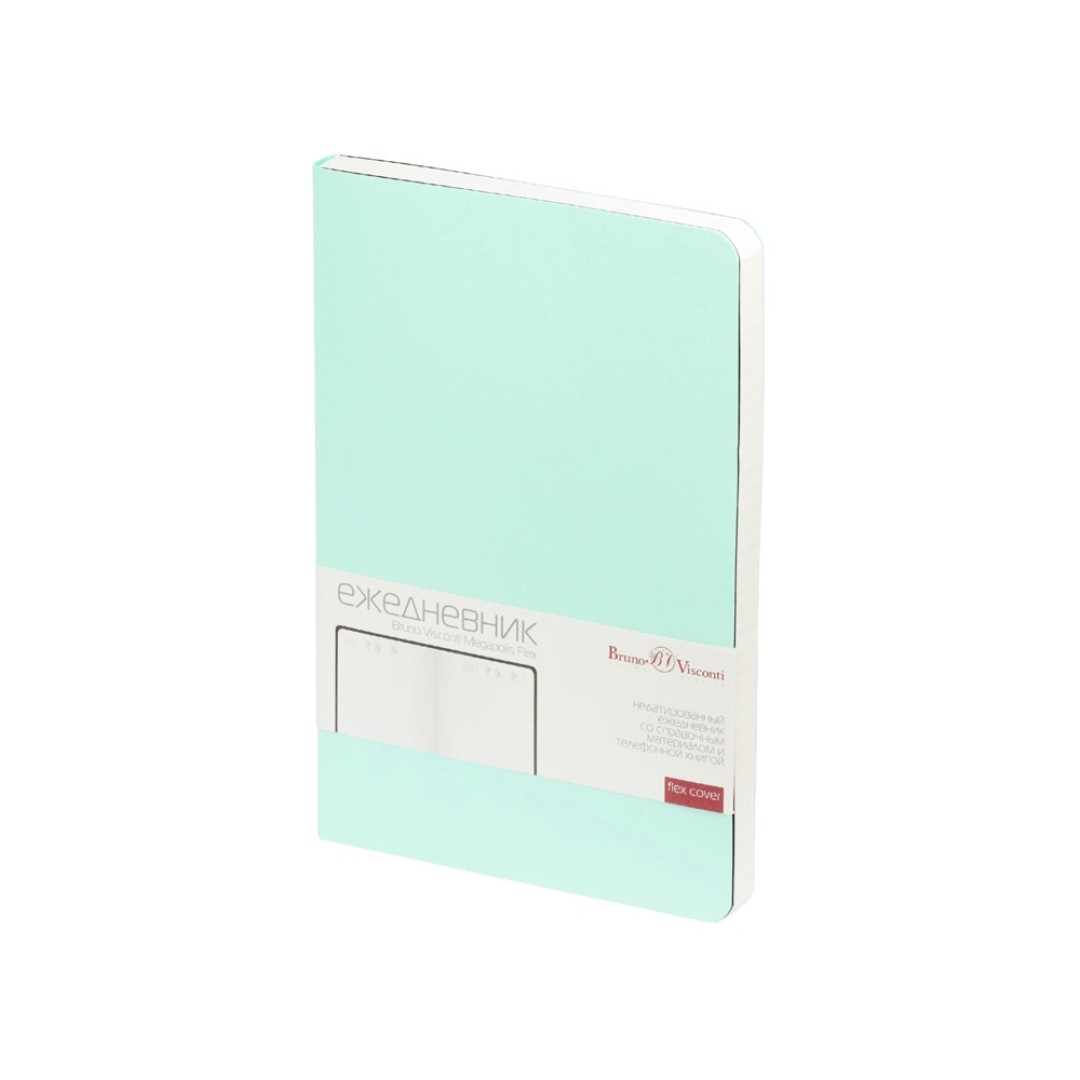 Ежедневник А5 недатированный «Megapolis Velvet Flex», зефирный мятный