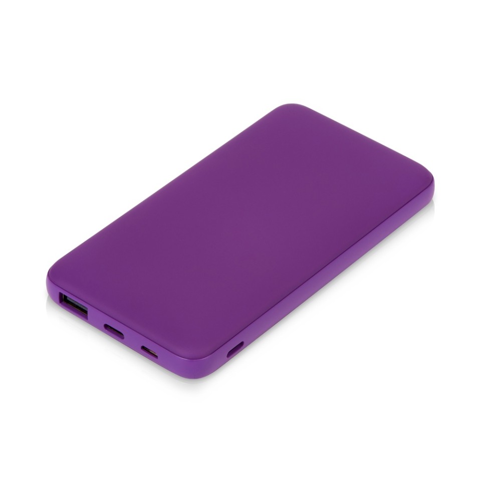 Подарочный набор с бутылкой для воды и повербанком С2, 10000 mAh, фиолетовый