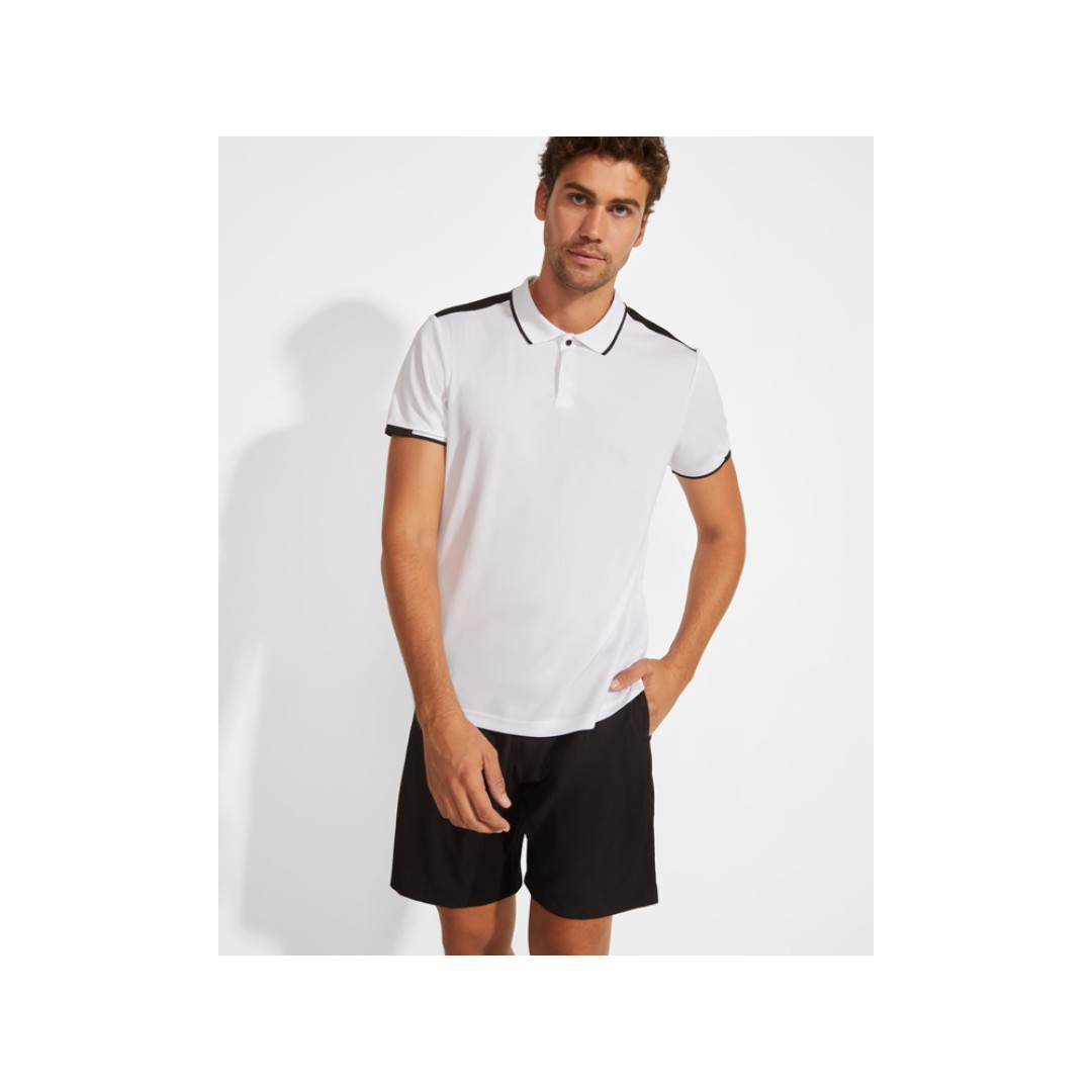 Рубашка-поло "Tamil" мужская, белый/черный