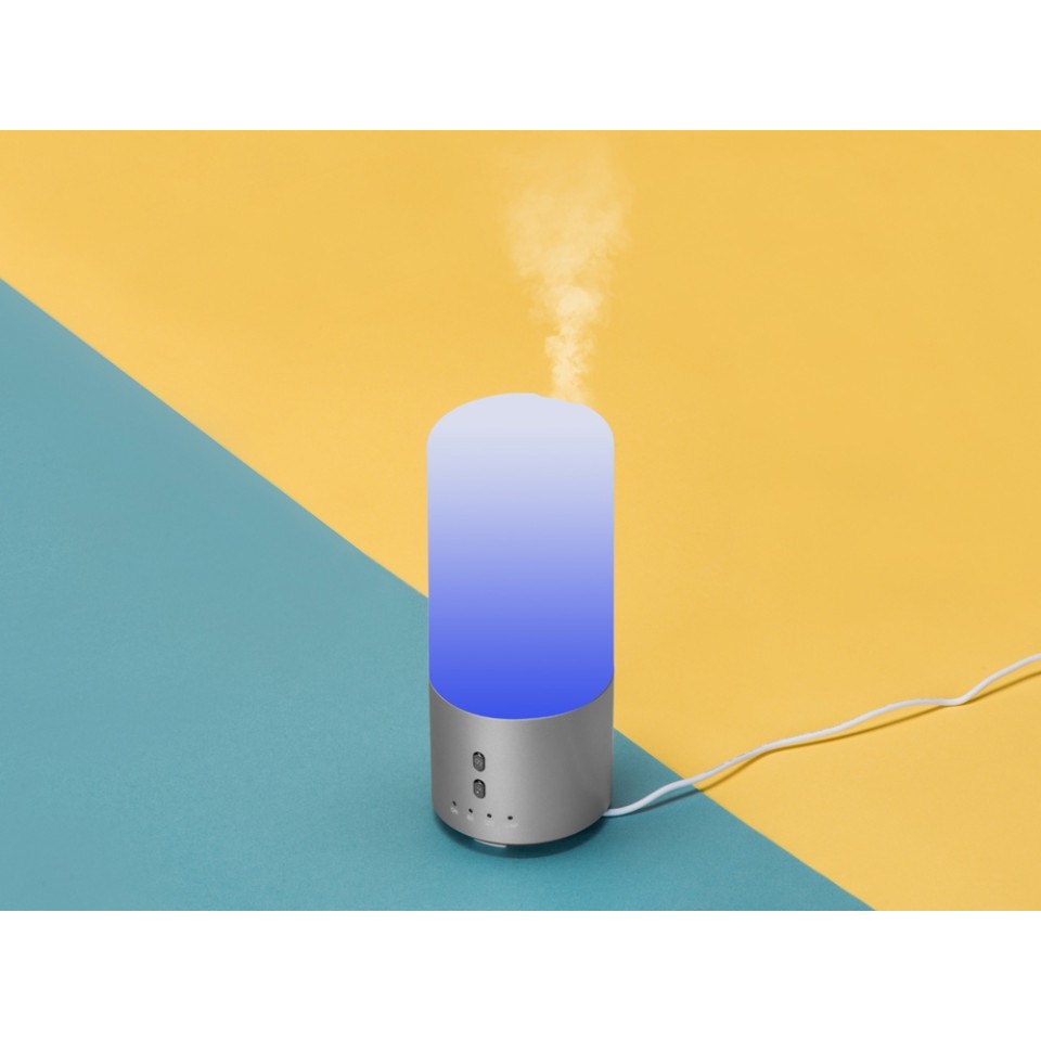 Увлажнитель воздуха с подсветкой "Breathe", белый/серебристый