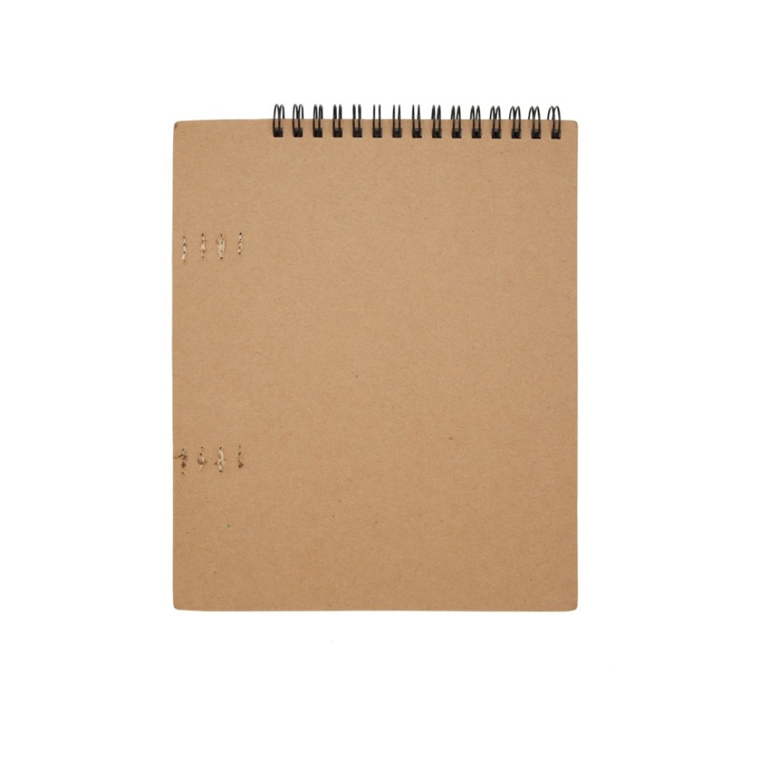 Doodle блокнот формата А5 с мягкой обложкой на спирали и набор мелков - Натуральный