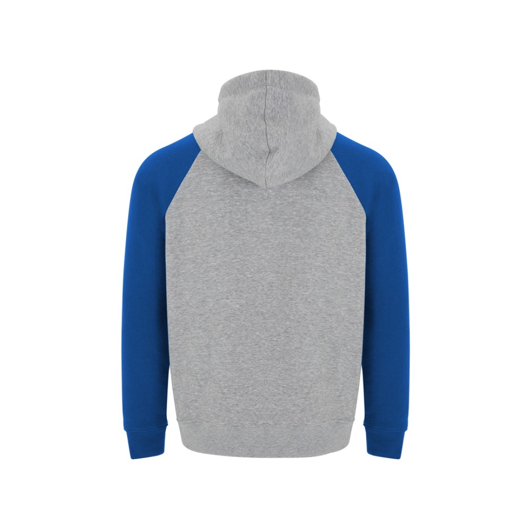 Толстовка с капюшоном "Badet" мужской, серый меланж/королевский синий