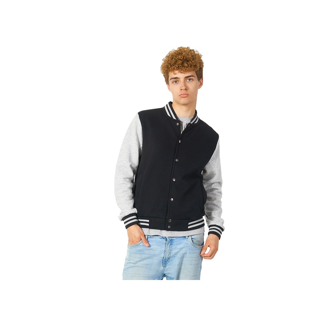 Бомбер «Oxford», черный/серый меланж, унисекс