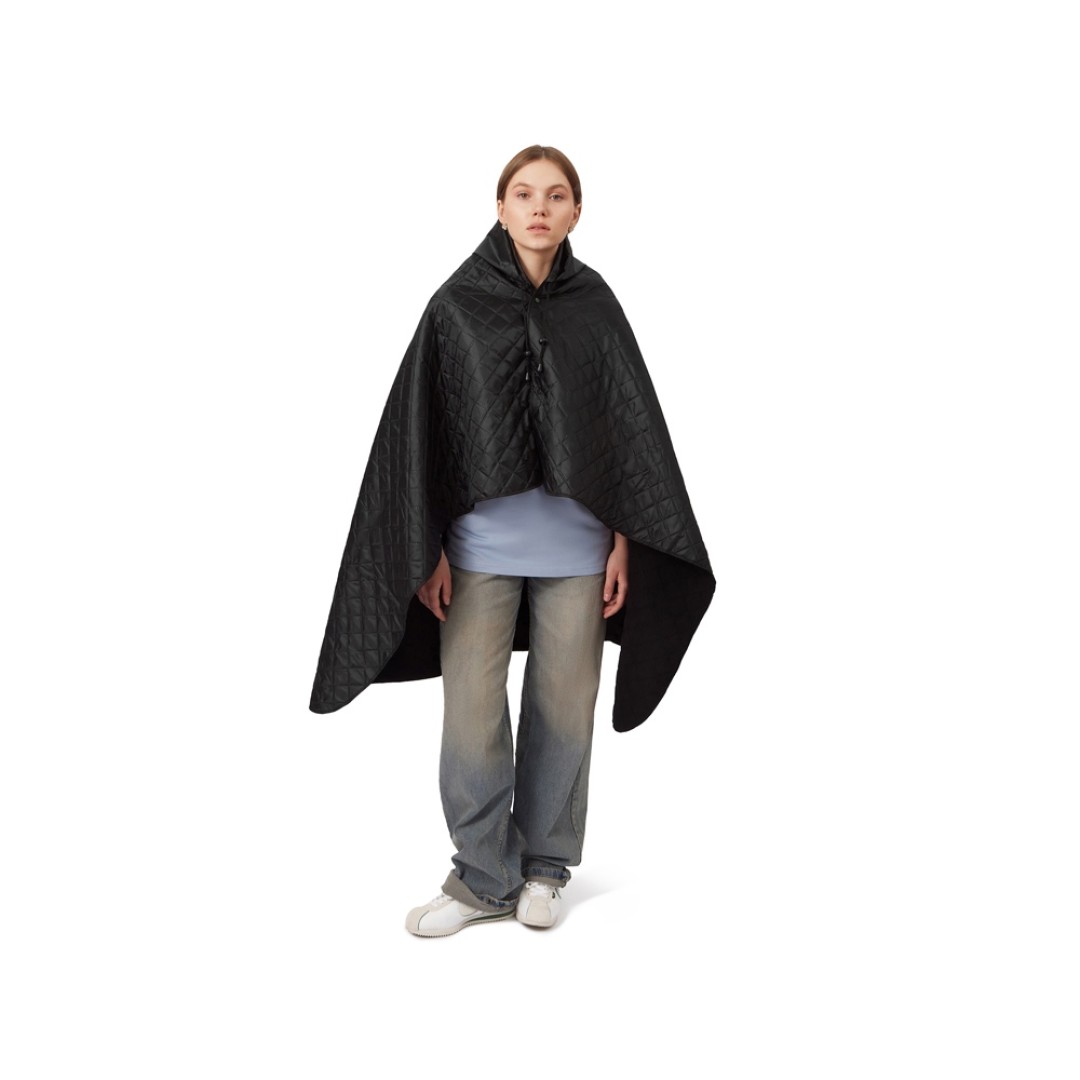 Пончо Cappy с капюшоном на липучке в мешке, черный